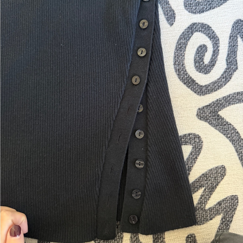 Abercrombie & Fitch Asymmetrical Button Sweater Tank Black XS - Picture 6 of 7